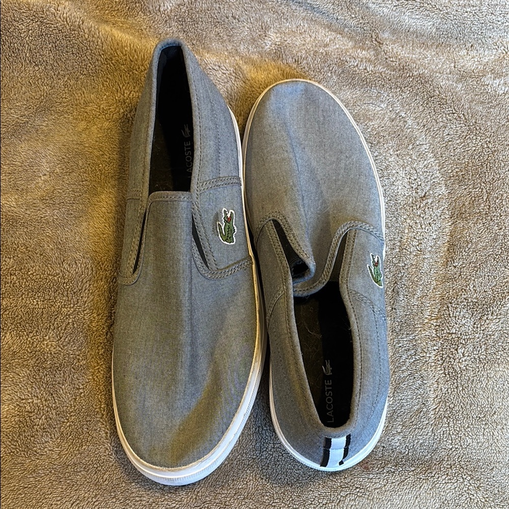 Lacoste Men's Gray Slip-On Shoes